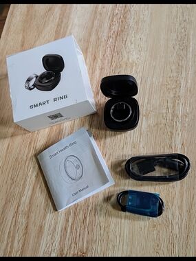 Smart Ring Health Tracker with Charging Case - Silver Size  9